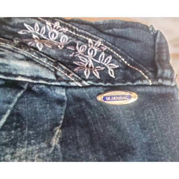 Vintage M Michel Jeans Womens Size 3 Retro Embellished Distressed Blue Jeans - Picture 10 of 12
